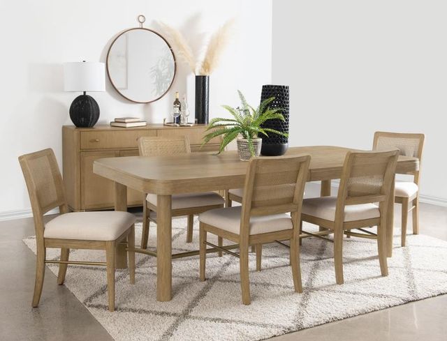 Coaster® Arini 7-Piece Cream/Sand Wash Extension Leaf Dining Table Set-1