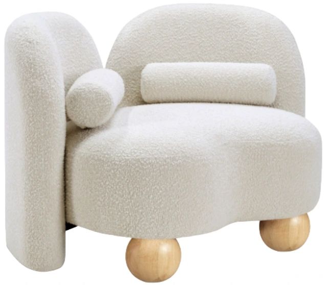 Meridian Furniture Daphne Cream Boucle Fabric Accent Chair-1