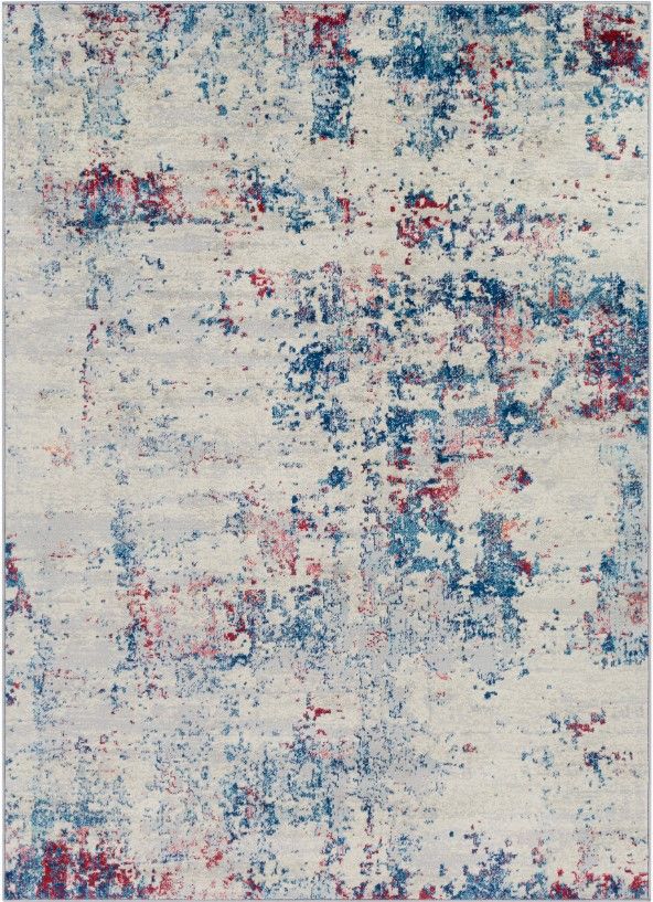 Surya Monaco Blue/Burgundy/Light Gray 4'x6' Area Rug-0