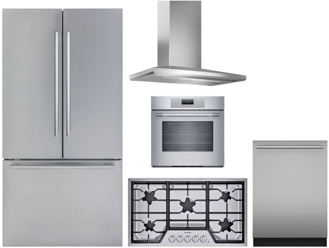 Thermador® 5 Piece Stainless Steel Gas Kitchen Package-0