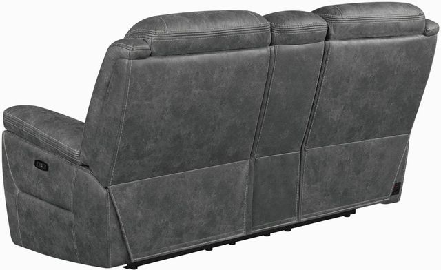 Coaster® Hemer Dark Grey Power Reclining Upholstered Loveseat-1
