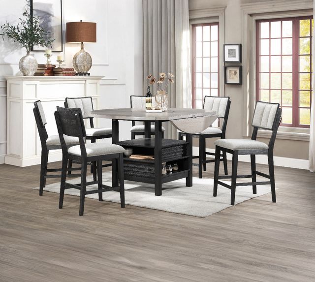 Crown Mark Cline Black/Light Gray Counter Height Chair-1