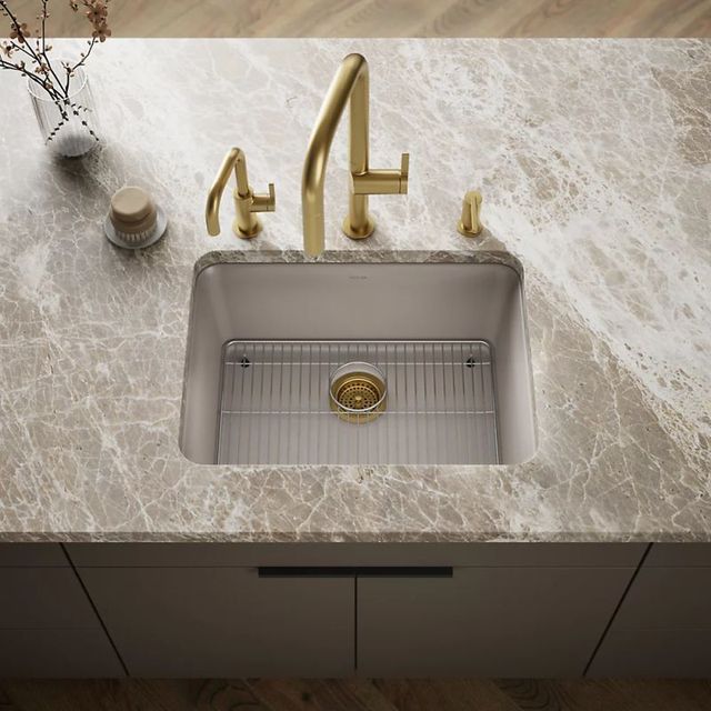 KOHLER® Cairn® Matte Taupe 25" Undermount Single-Bowl Kitchen Sink-1