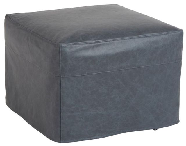 Four Seasons Customizable Leather Small Square Slipcovered Ottoman-0