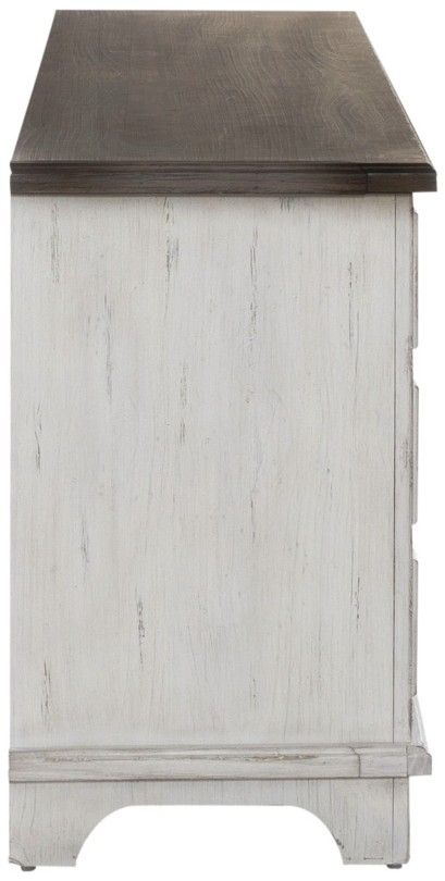 Liberty Furniture River Place Riverstone White/Tobacco Entertainment Console-3