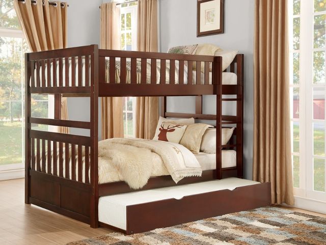 Homelegance® Rowe Dark Cherry Youth Full/Full Bunk Storage Bed-1