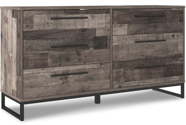 Signature Design by Ashley® Neilsville 4-Piece Multi Gray Queen Platform Panel Bed Set-2