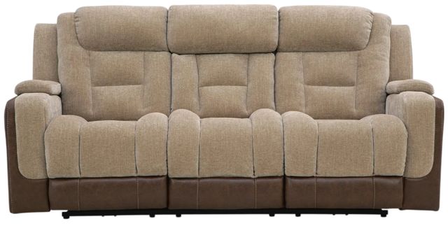Signature Design by Ashley® Mixed Motion Brownstone Power Reclining Sofa with Adjustable Headrest-2