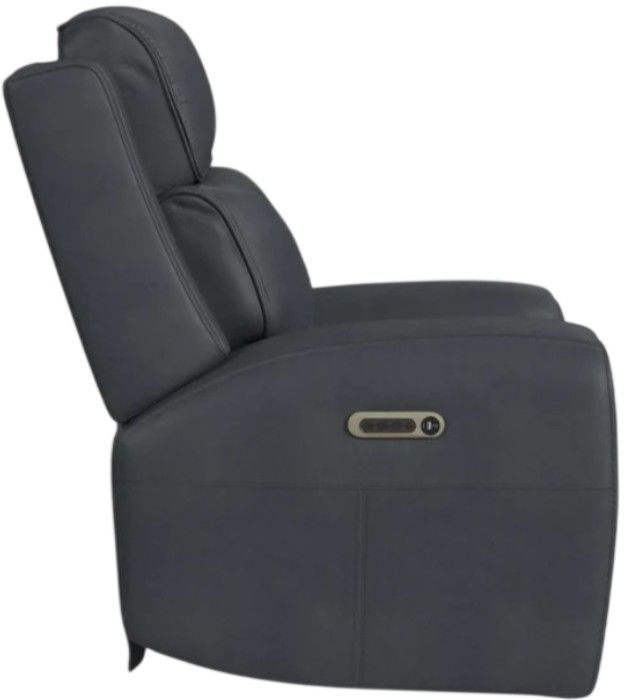 Flexsteel® Warren True Navy Leather Power Recliner with Power Headrest and Lumbar-3