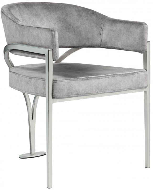 Meridian Furniture Madelyn Gray/Chrome Velvet Dining Chair-0