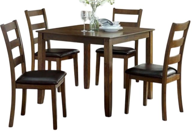 Furniture of America® Gracefield 5-Piece Dark Brown/Walnut Dining Table Set-0