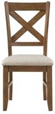 Mazin Furniture Counsil Beige/Cherry Dining Side Chair-1