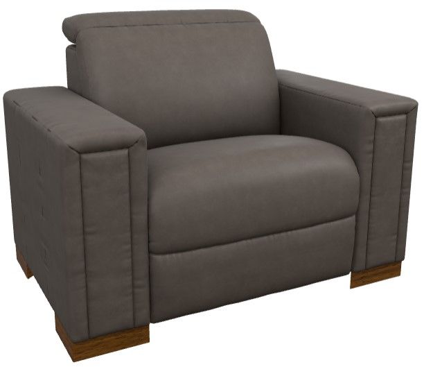La-Z-Boy® Armitage Greystone Leather Power Reclining Chair and a Half with Headrest-0