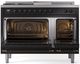 Ilve® Nostalgie II Series 48" Glossy Black Pro Style Dual Fuel Range-1