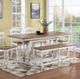 Winners Only® Augusta Rustic Brown/White 60" Tall Bench-1