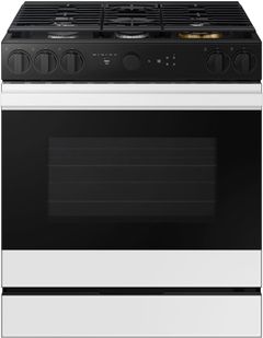 Samsung Bespoke 30" White Glass Slide In Gas Range