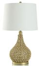 Stylecraft Medero Matte Gold Beaded Table Lamp -0