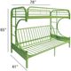 ACME Furniture Eclipse Green Twin Over Full Youth Futon Bunk Bed-3