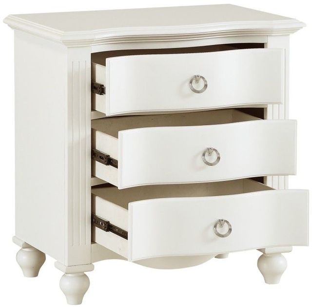 Mazin Furniture Meghan White Youth Nightstand-2