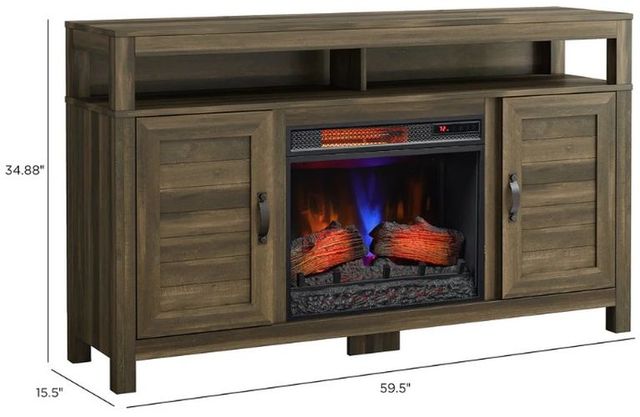 ClassicFlame® Brown 60" TV Stand with Electric Fireplace-2