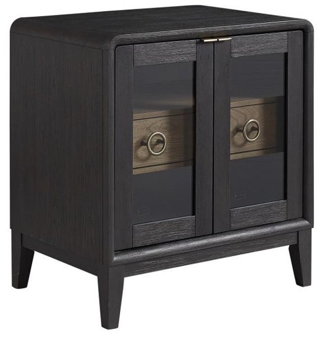 Bernards Elure Latte/Peppercorn Glass Door Nightstand-0