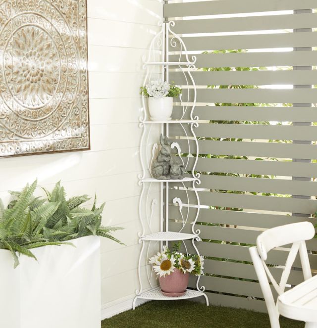 Deco Marche White Tall Folding Bakers Rack-4