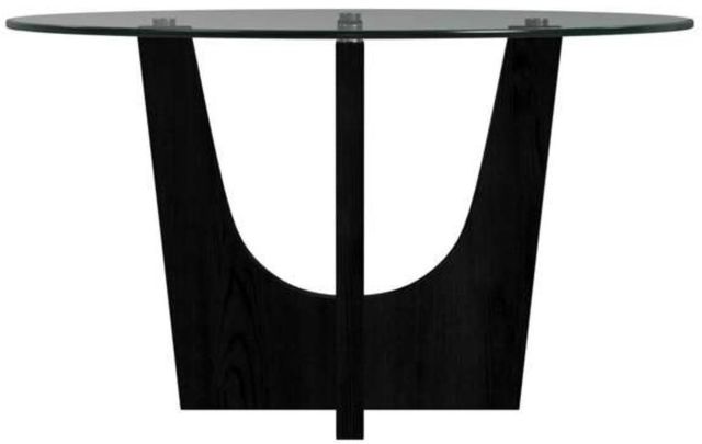 Elements International Oregon Glass Top Dining Table with Black Base-3