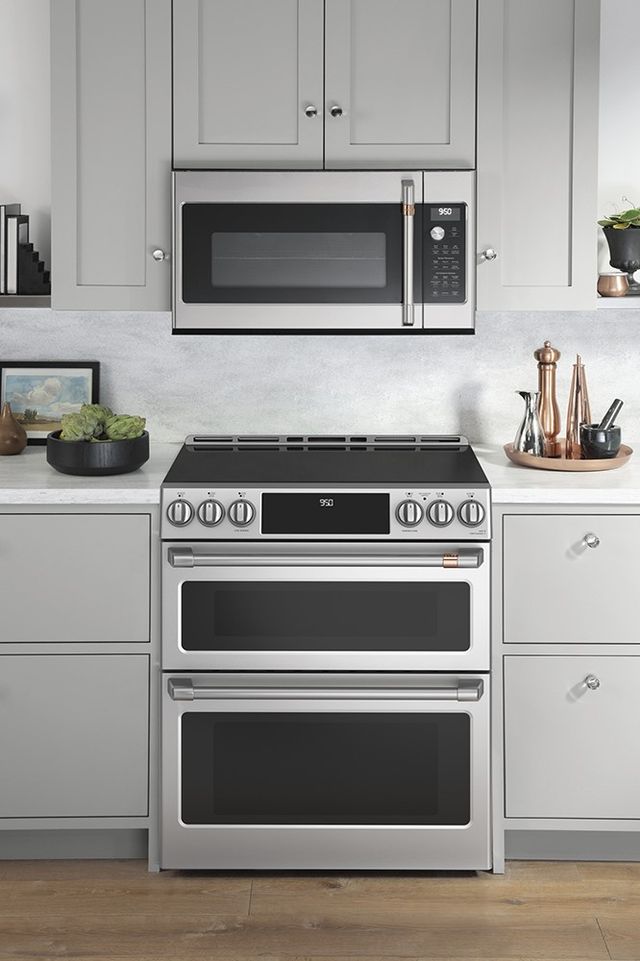 Café™ 30" Stainless Steel Slide In Double Oven Induction Range-1