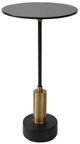 Uttermost® Spector Black Glass Top Accent Table with Brushed Brass Accents-0