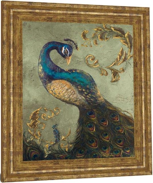 Classy Living Tiffany Hakimipour Peacock On Sage Il 22' Wall Art-3