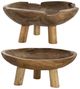 A & B Home 2-Piece Brown Teak Bowl Set-0