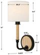 Uttermost® Franconia Blond Wood/Matte Black Sconce-2