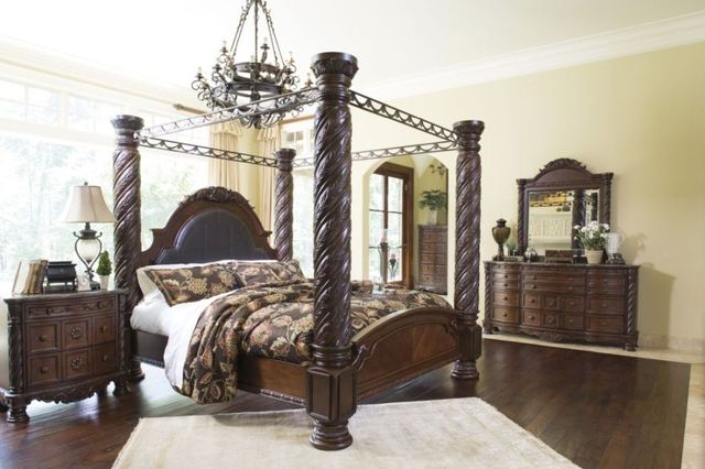 Millennium® by Ashley® North Shore 3-Piece Dark Brown King Poster Bed Set-3