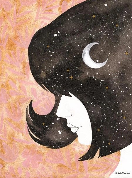 Classy Art Clone of Classy Art Moon in Her Hair by Rachel Nieman Wall Arto Wall Art-0
