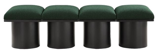 Meridian Furniture Pavilion 4-Piece Green/Black 62" Modular Bench Set-1