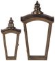 A & B Home Coach House 2-Piece Brown/Clear Lantern Set-2