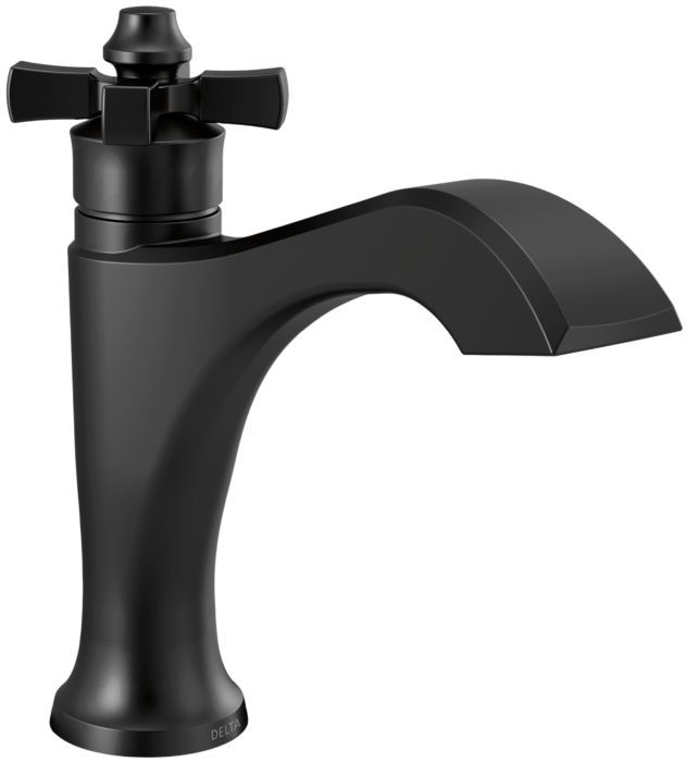 Delta Dorval® Matte Black Single Handle Cross Bathroom Faucet-0