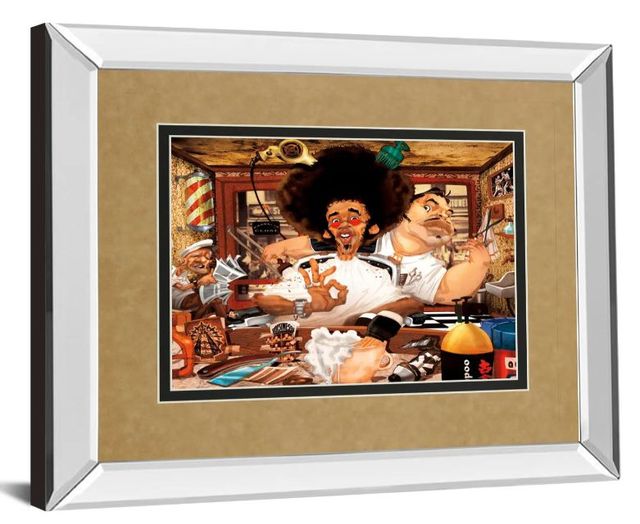 Classy Art The Barber’s Shop by Adam Perez Mirror Framed Wall Art-1
