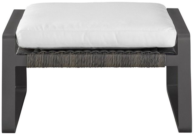 Universal Explore Home™ Coastal Living Outdoor San Clemente Canvas Natural Fabric/Metal Ottoman-1