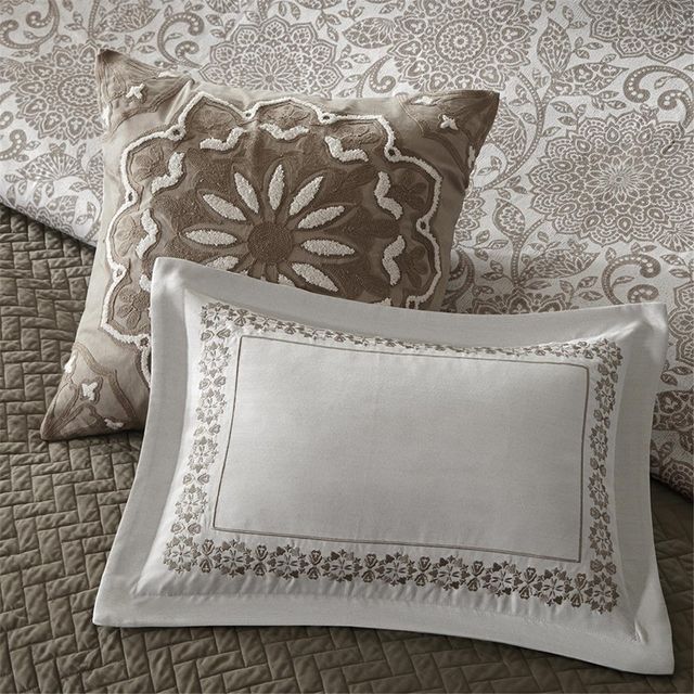Olliix by Madison Park Signature Sophia Ivory Queen Comforter Set-4