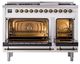 Ilve® Nostalgie II Noblesse 48'' White Pro Style Dual Fuel Range with Burnished Trim-2
