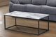 Titus Furniture T5338 White Faux Marble Coffee Table with Black Metal Base -1