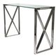 Sagebrook Home Glass Top Console Table with Silver Base-0