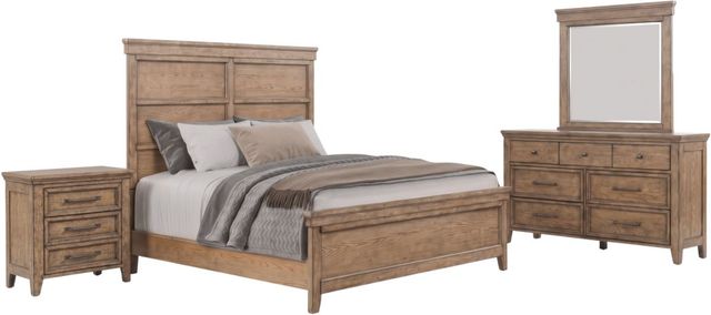 Liberty Furniture Carolina Park 4-Piece Amber Brown 89" Queen Panel Bedroom Set-0