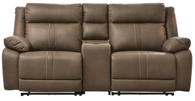 Signature Design by Ashley® Max-Media 3-Piece Biscotti Power Reclining Sectional with Audio Console-0