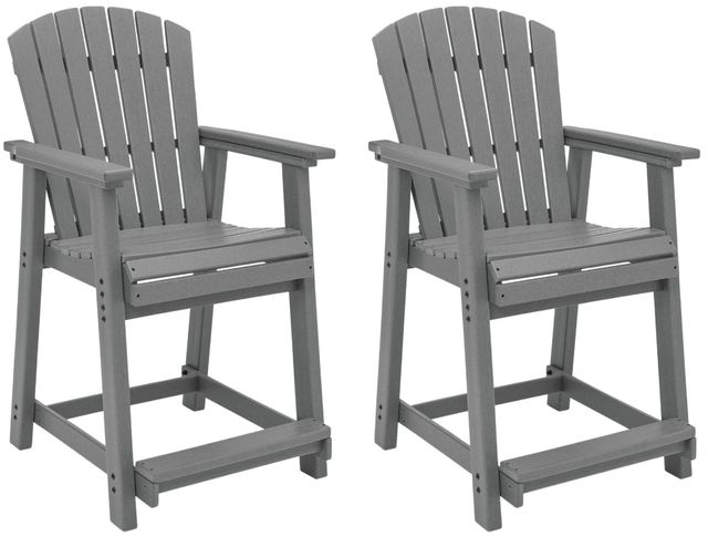 Signature Design by Ashley® Ross Cove 2-Piece Dark Gray Aluminum/Plastic Outdoor Bar Stool-0