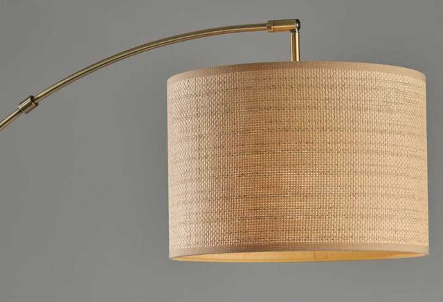 Adesso® Bowery Antique Brass Arc Floor Lamp-2