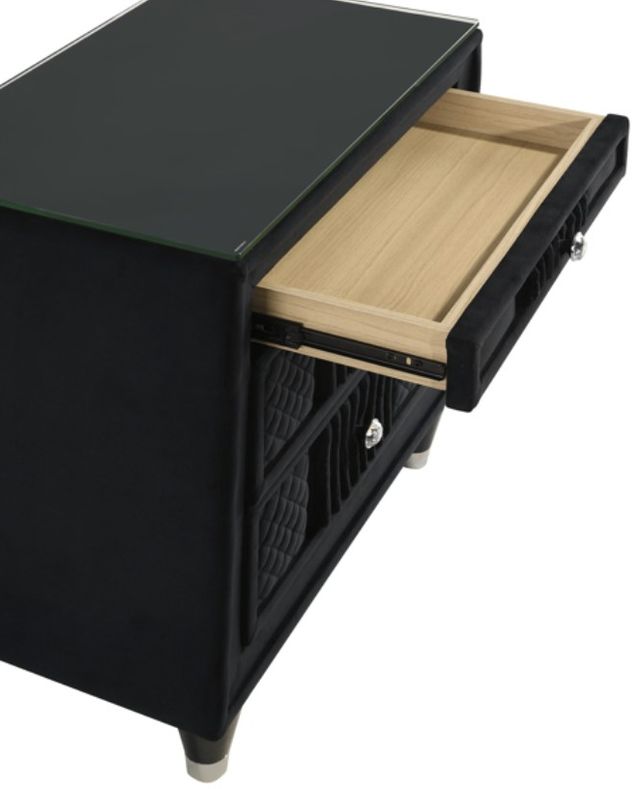 Crown Mark Armany Black Nightstand-3