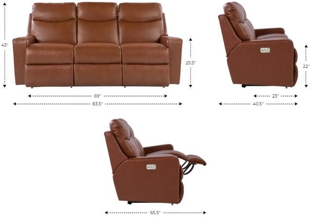 La-Z-Boy® Emmons Pewter Power Reclining Sofa with Headrest-2