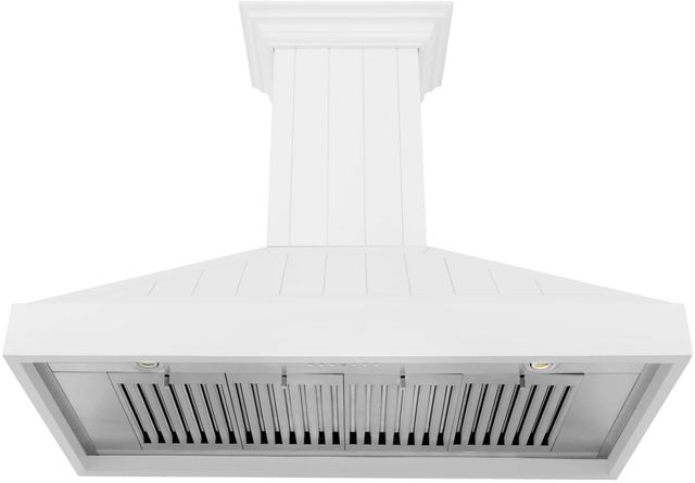 ZLINE 48" Shiplap Bright White Wall Mounted Range Hood-2